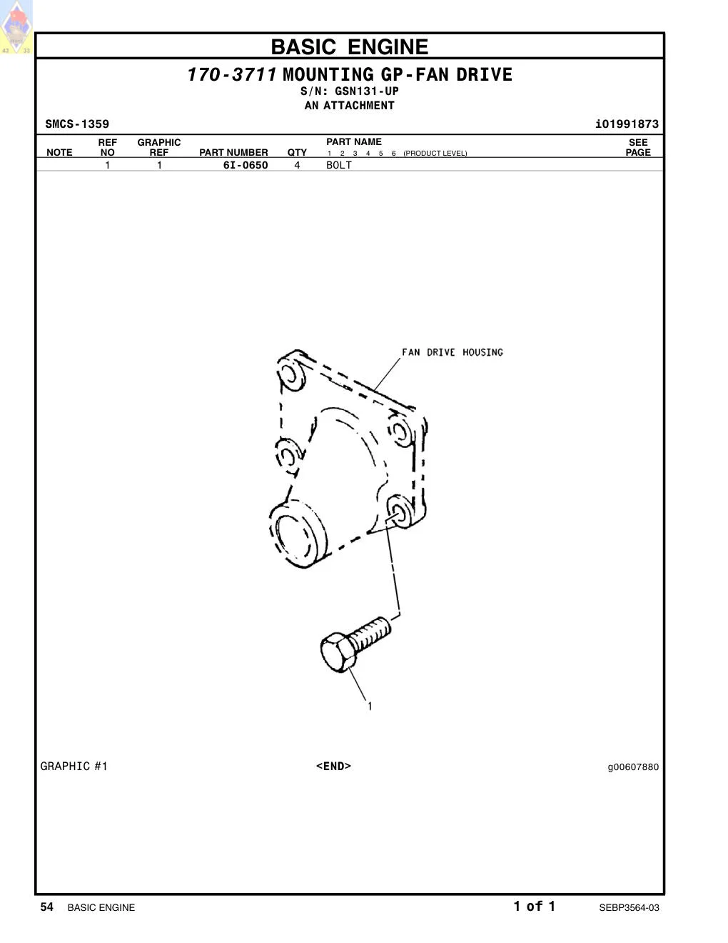6I-0650 - BOLT (M10X1.5X65MM)