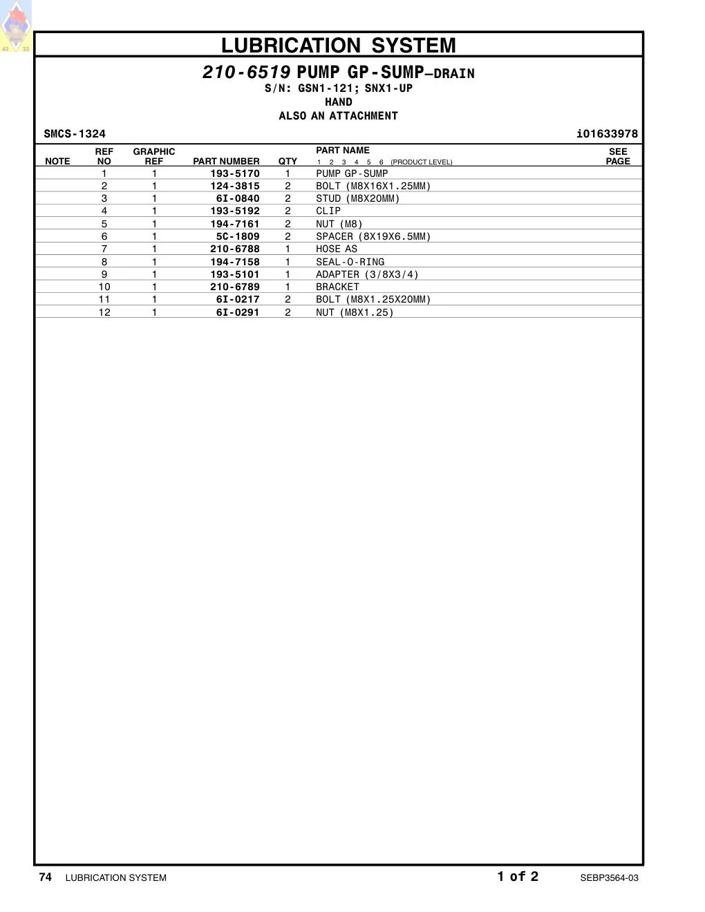 5C-1809 SPACER (8X19X6.5MM) CAT parts manual diagram