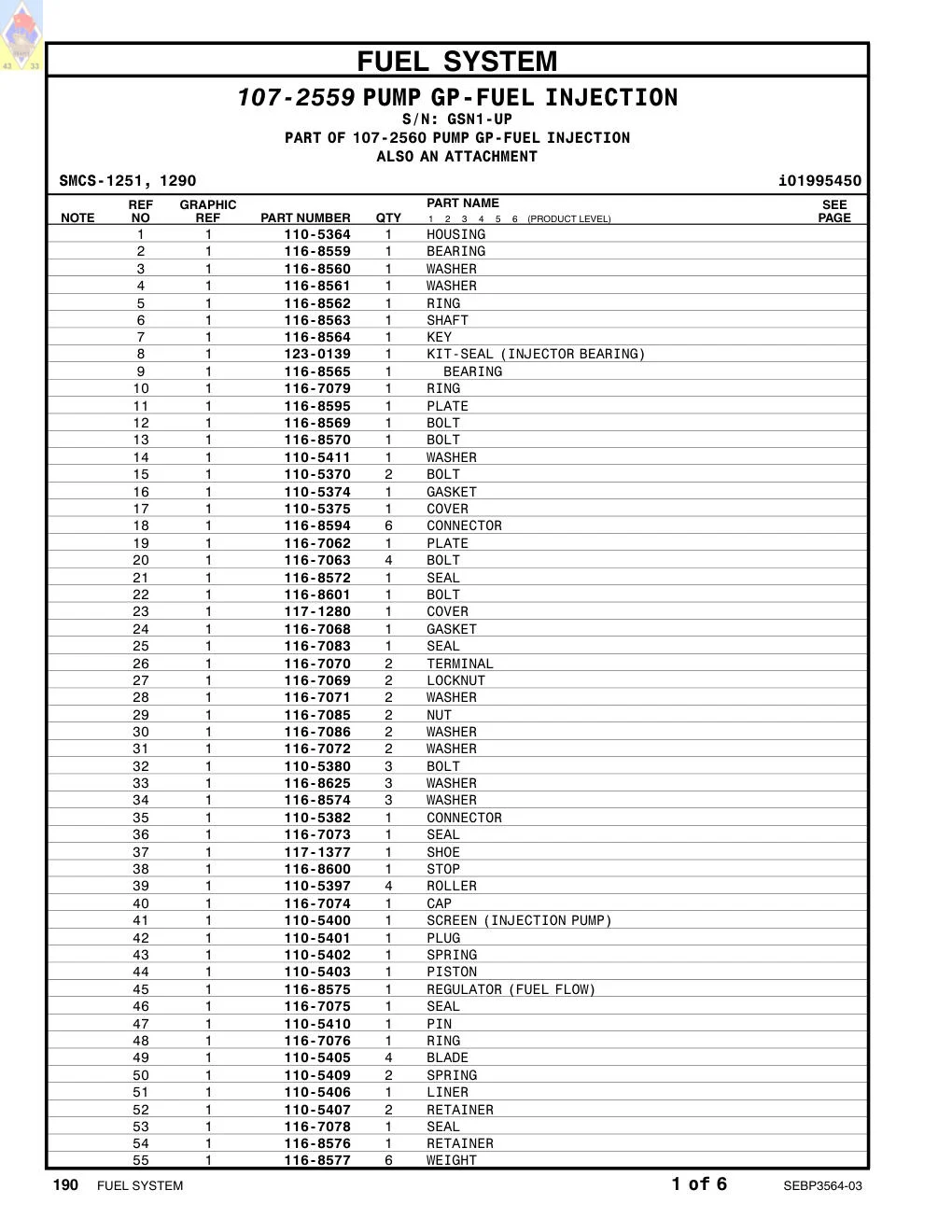 116-8575 - REGULATOR (FUEL FLOW)