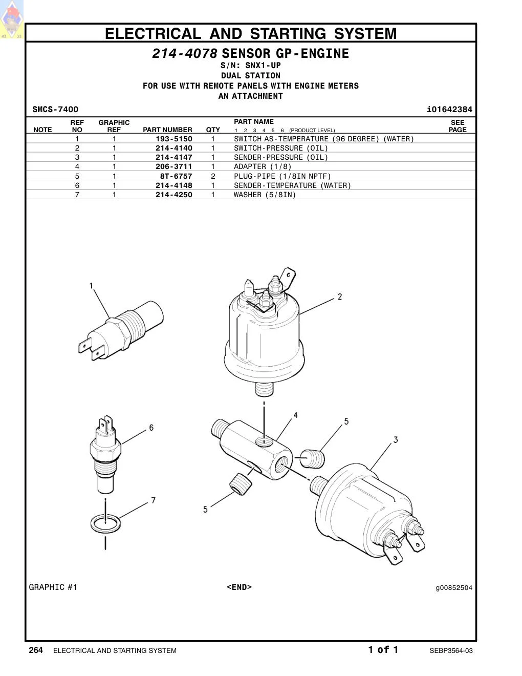 8T-6757 PLUG-PIPE · S/N SNX1-UP CAT parts manual diagram