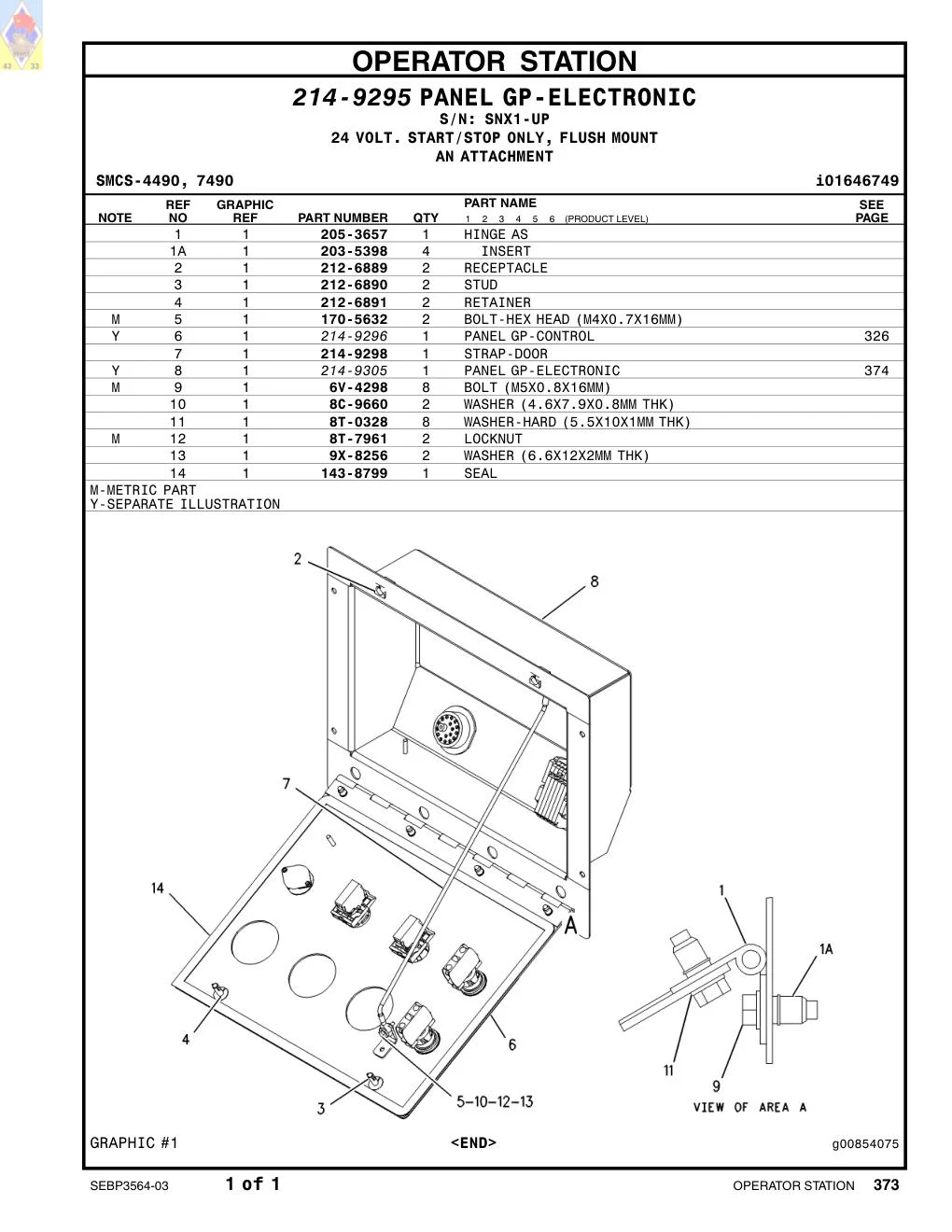 214-9296 - PANEL GP-CONTROL