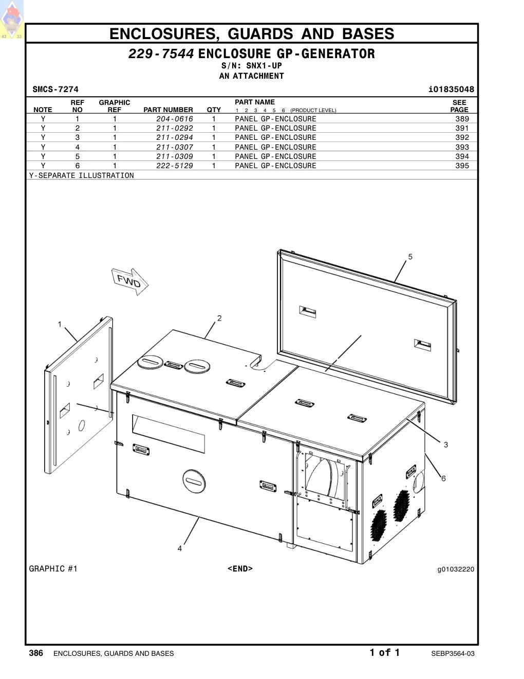 222-5129 - PANEL GP-ENCLOSURE
