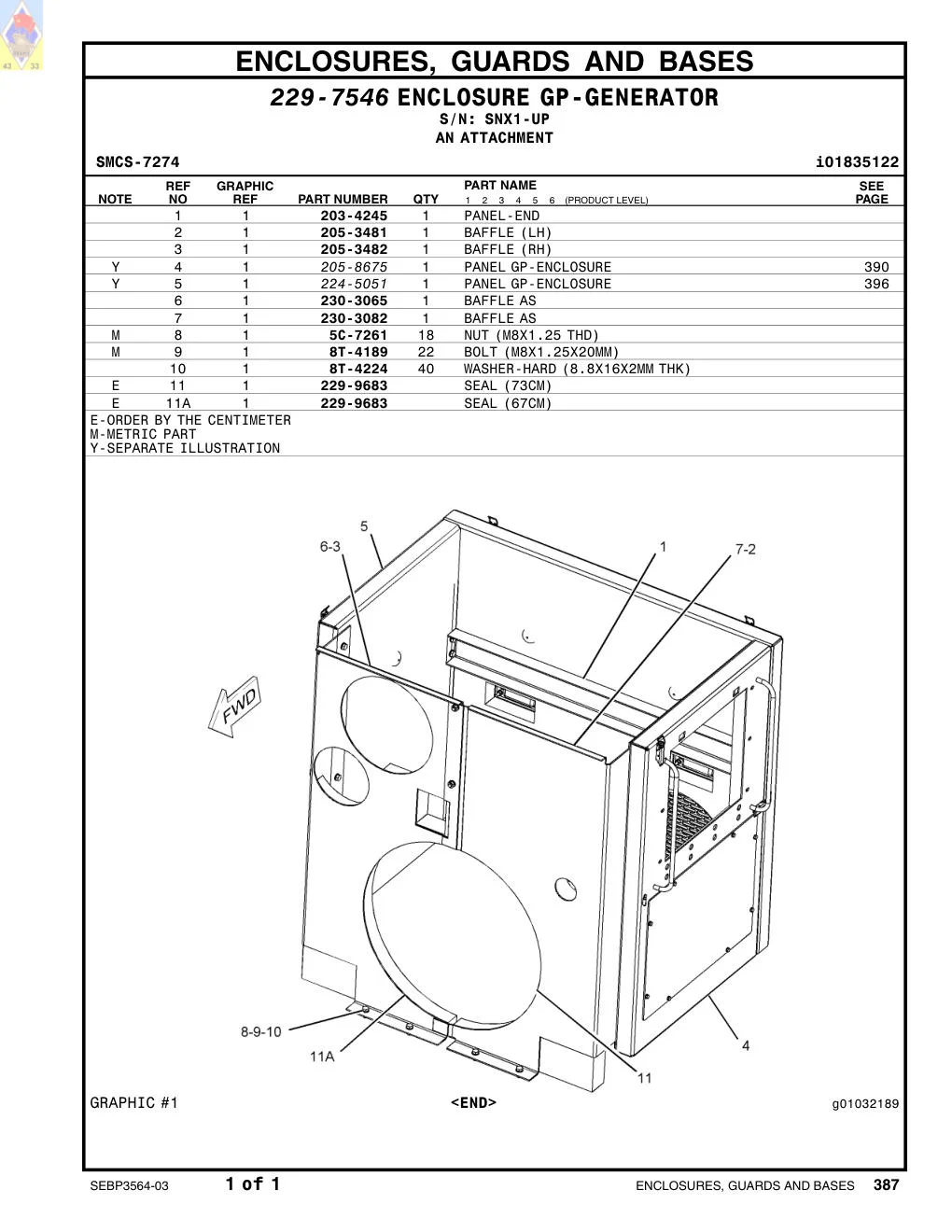 205-3482 - BAFFLE (RH)