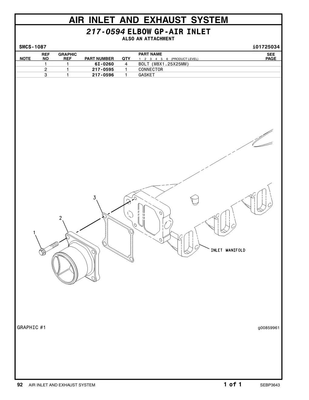 217-0596 GASKET CAT parts manual diagram