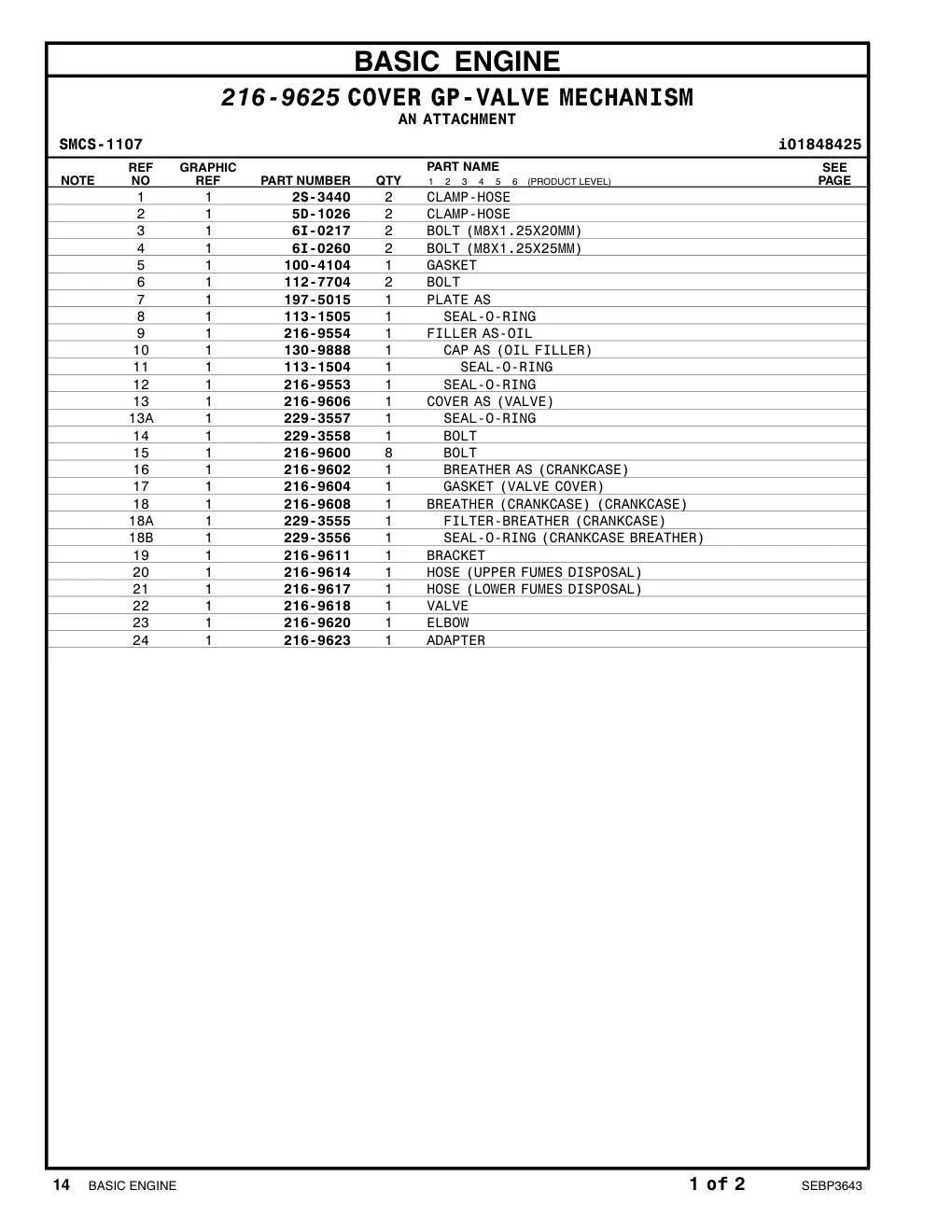 216-9614 - HOSE (UPPER FUMES DISPOSAL)