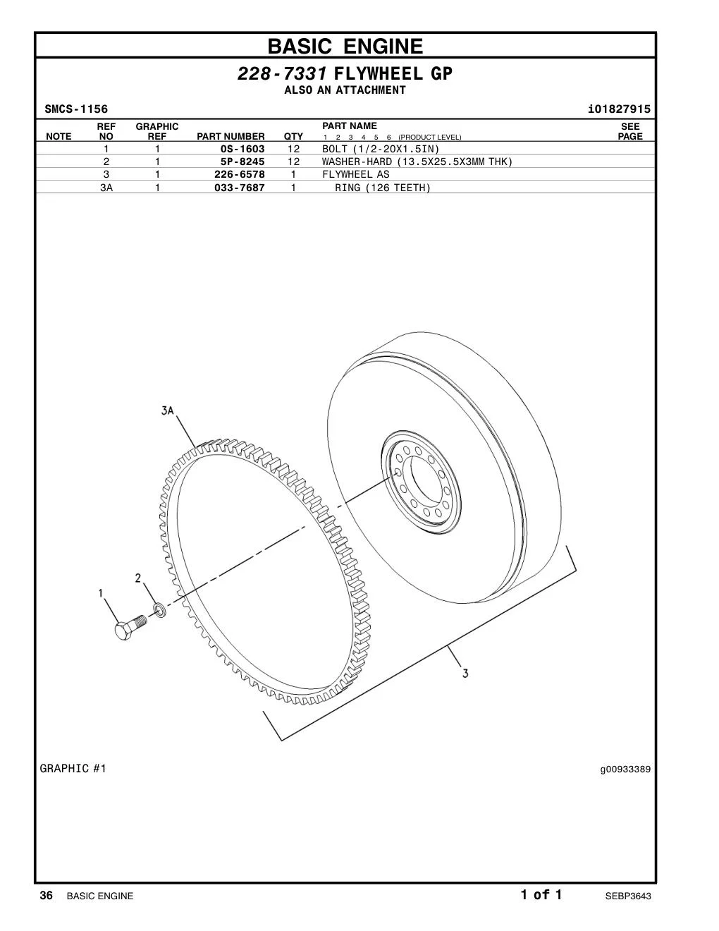 226-6578 FLYWHEEL AS CAT parts manual diagram