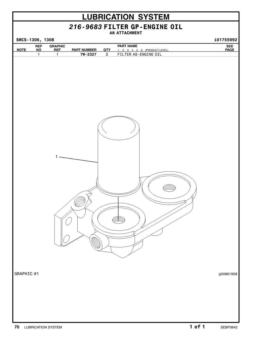 7W-2327 - FILTER AS-ENGINE OIL