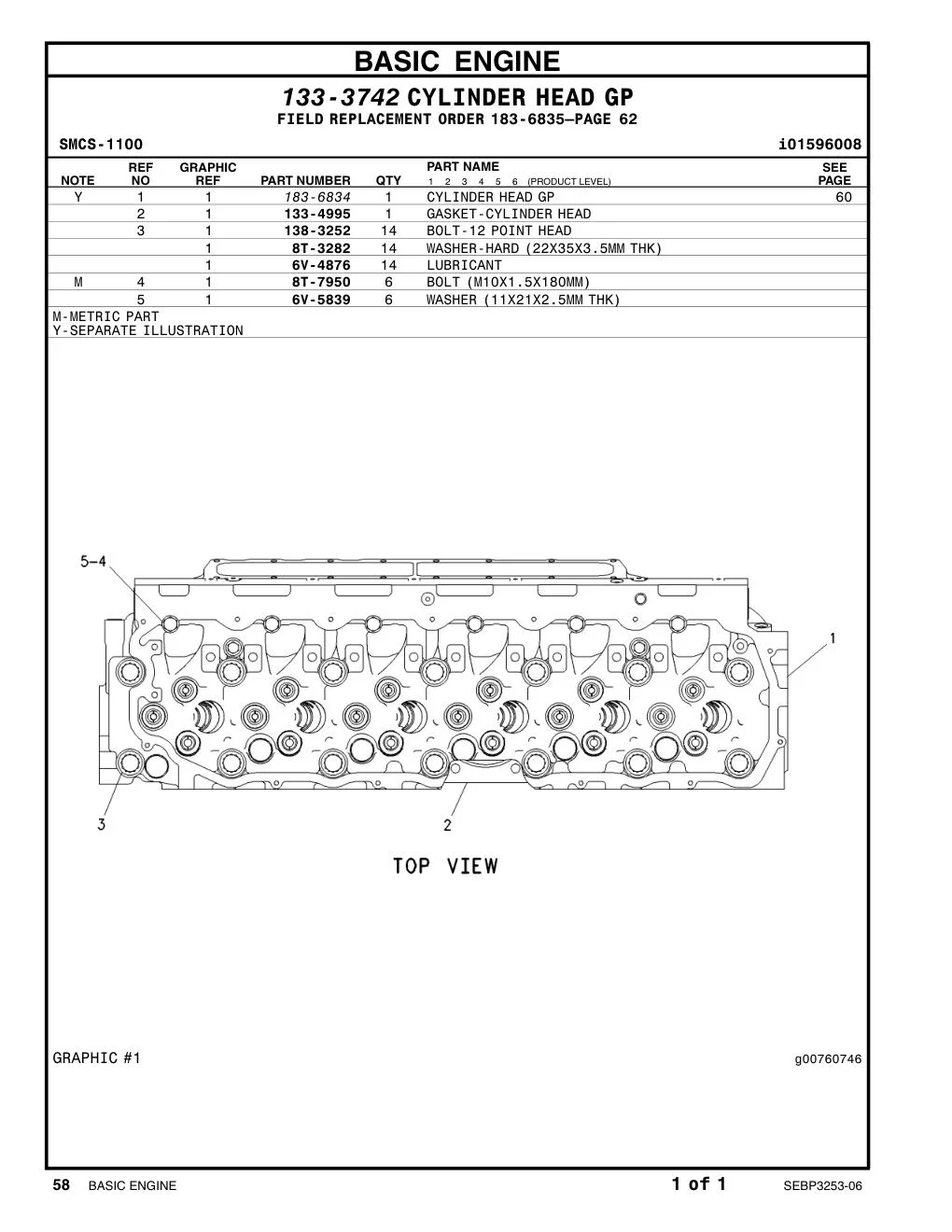 8T-7950 BOLT (L=180mm) CAT parts manual diagram
