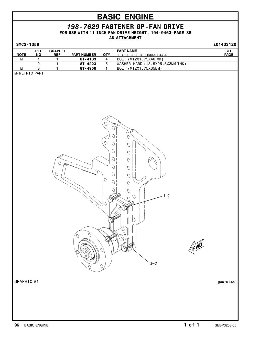 8T-4183 - BOLT (M12X1.75X40 MM)