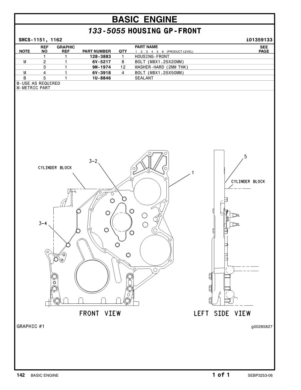 6V-3918 - BOLT (M8X1.25X50MM)
