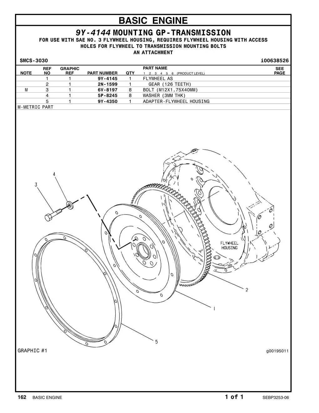 9Y-4350 - ADAPTER-FLYWHEELHOUSING