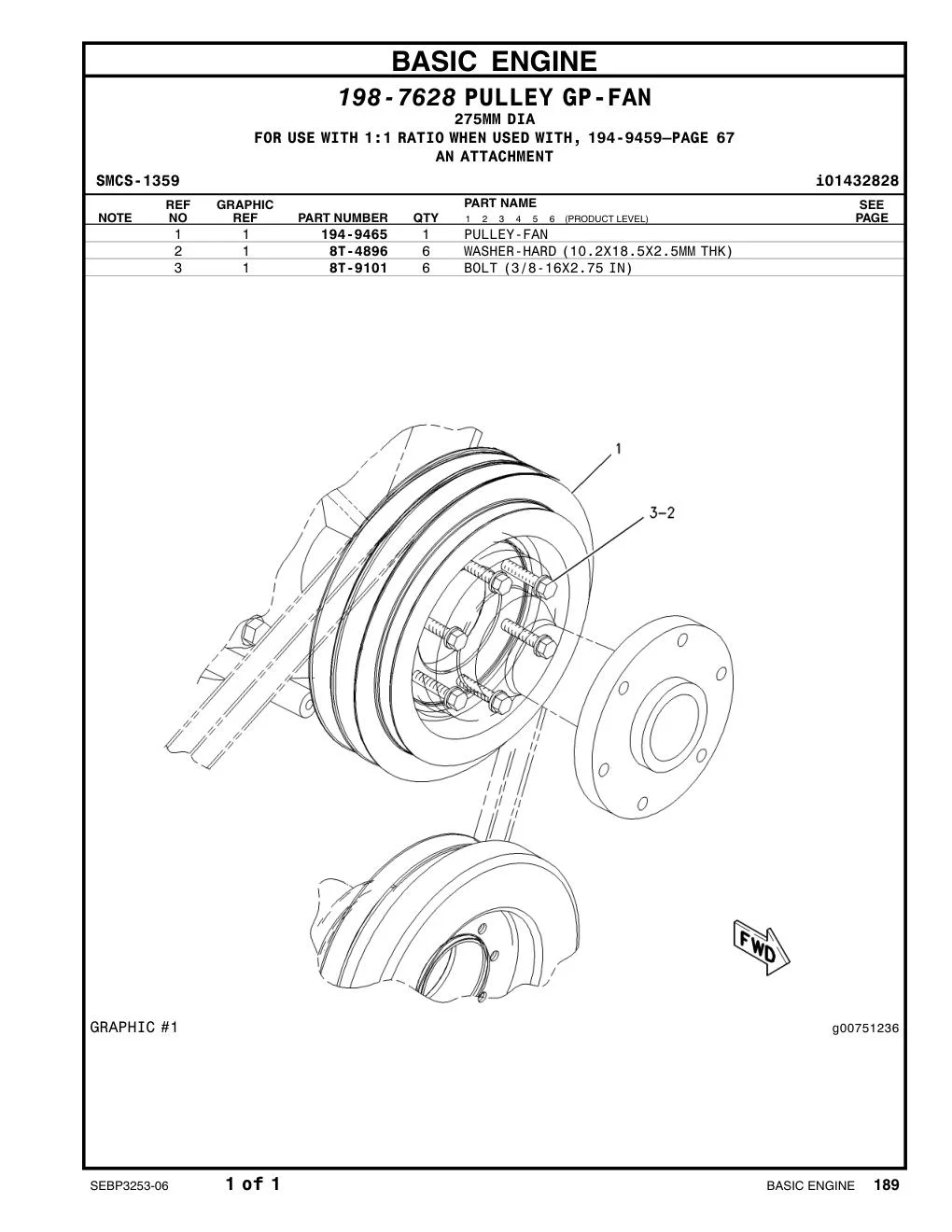 8T-9101 - BOLT (3/8-16X2.75-IN)