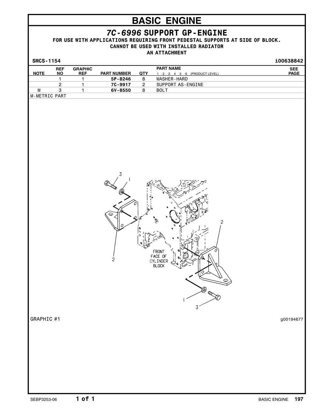7C-9917 - SUPPORT AS-ENGINE