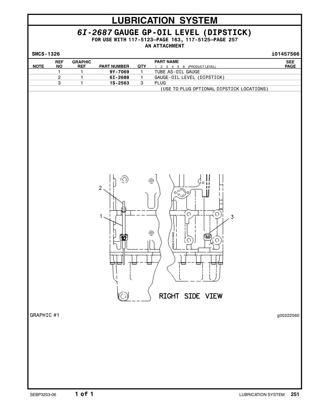 6I-2688 - GAUGE-OILLEVEL(DIPSTICK)(ENGINE)