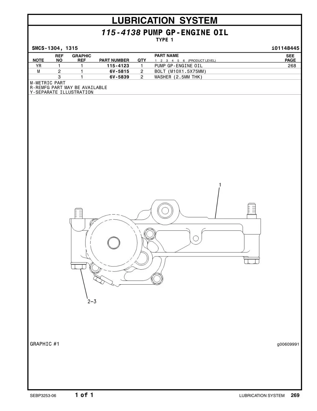 115-4123 - PUMP GP-ENGINE OIL