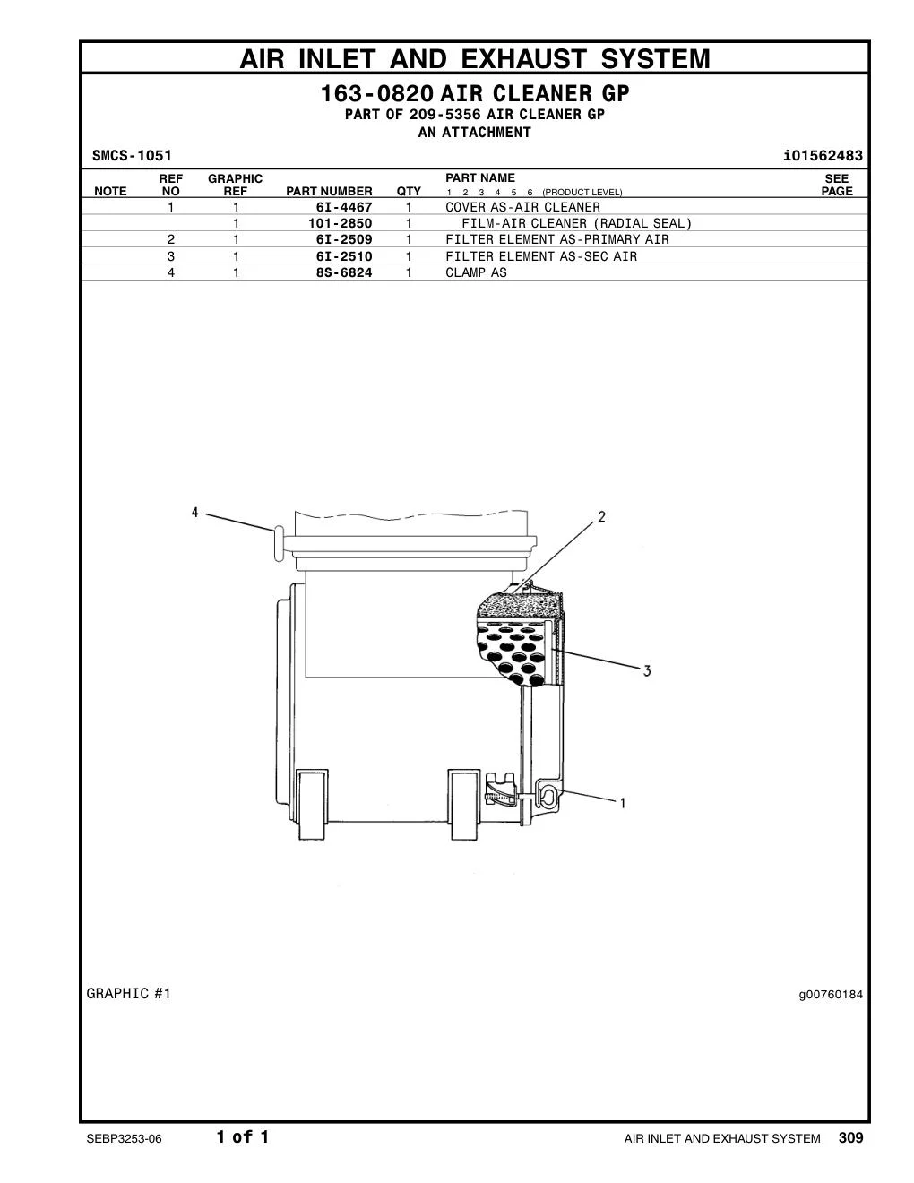 6I-2510 - FILTER ELEMENT AS-AIR (SECONDARY)