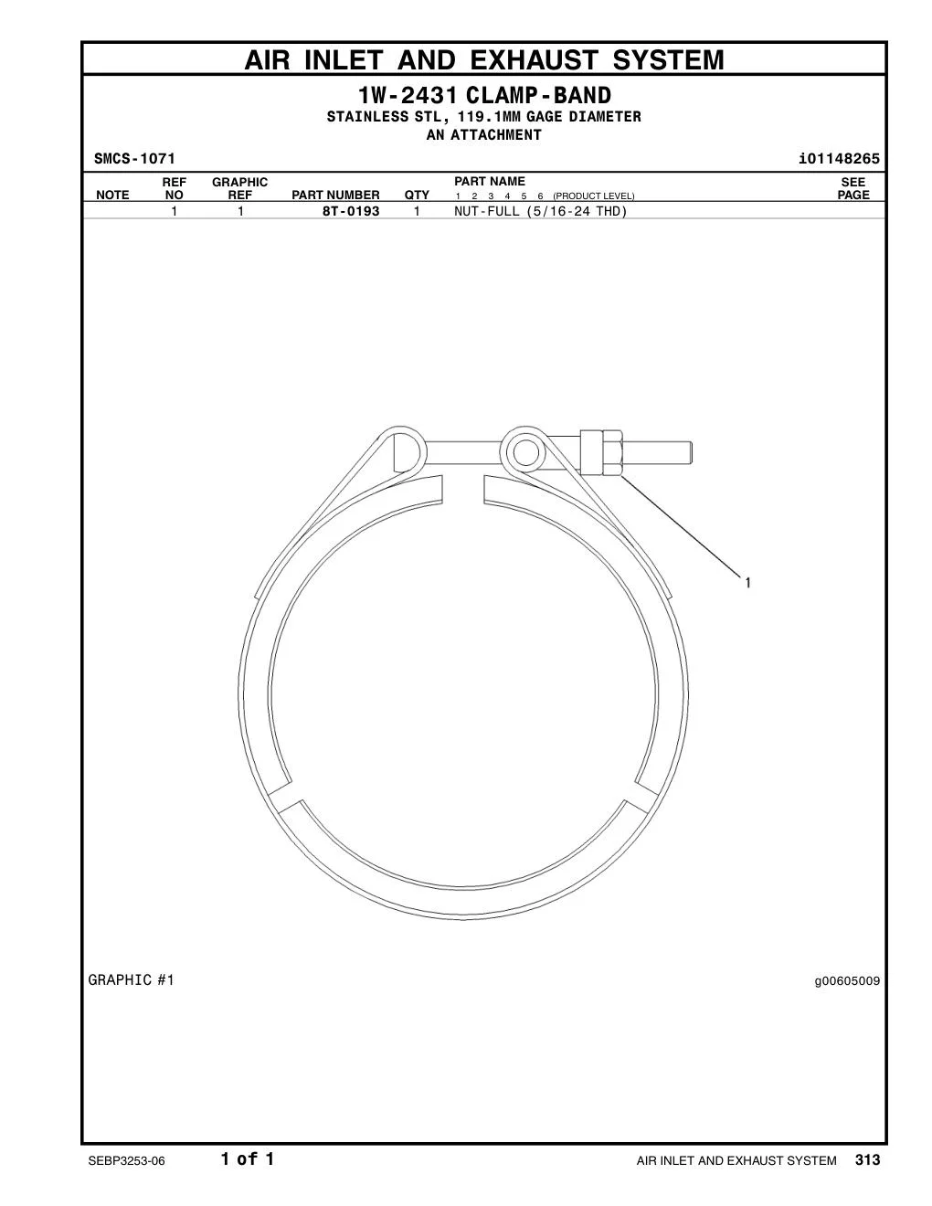 8T-0193 - NUT-FULL(5/16-24-THD)
