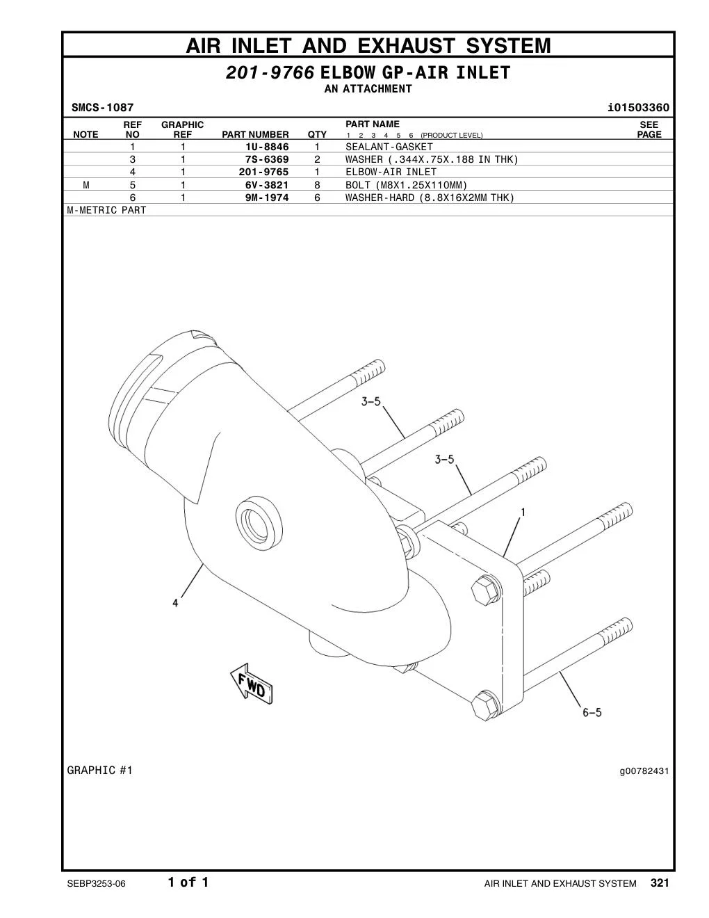 6V-3821 - BOLT (L=110mm)