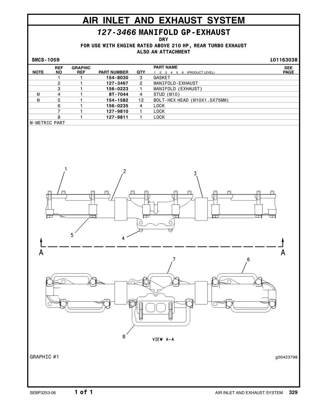 127-3467 - MANIFOLD-EXHAUST