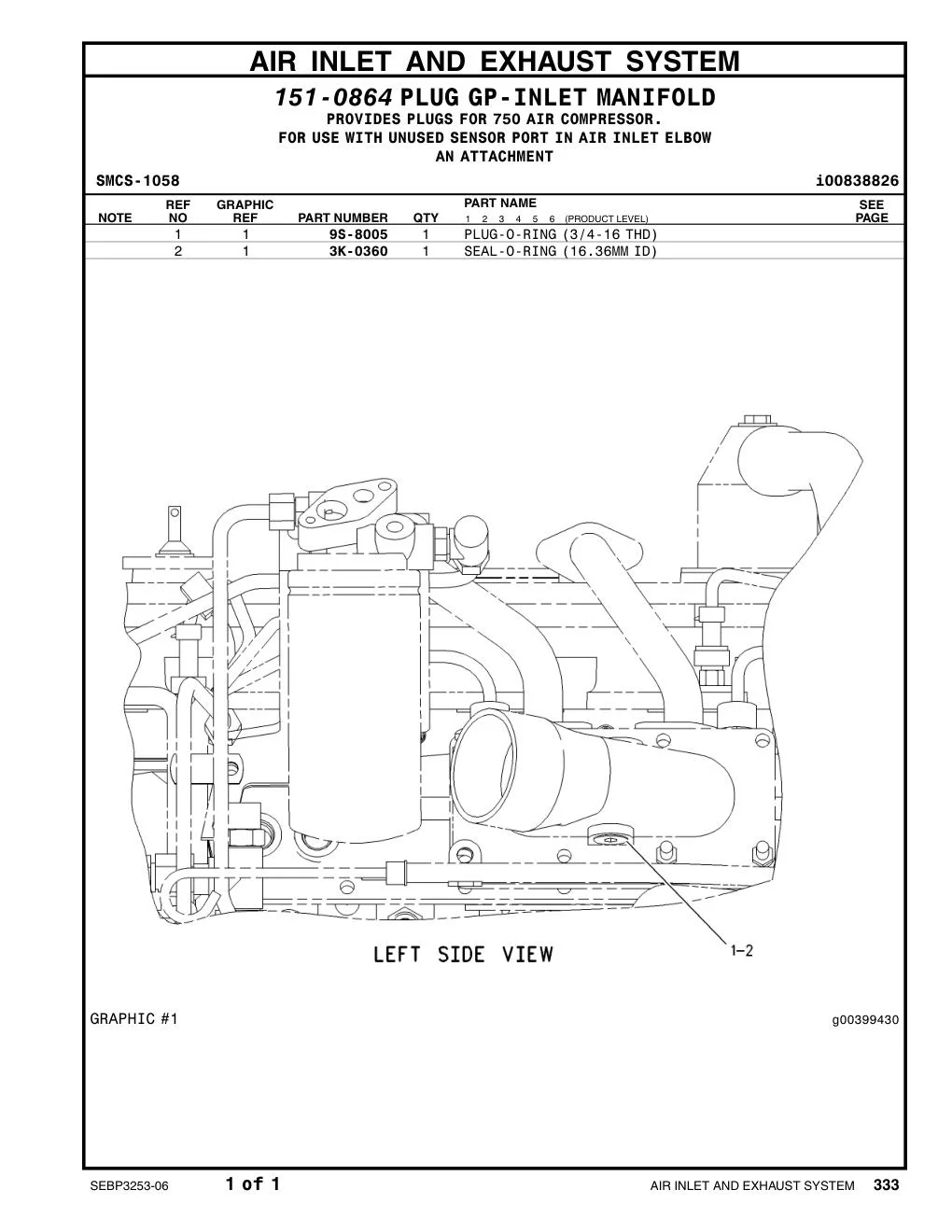 9S-8005 PLUG CAT parts manual diagram