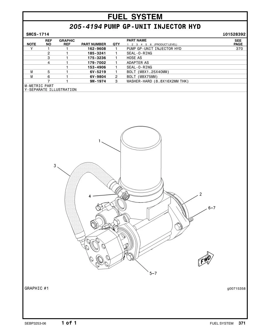 6V-9804 - BOLT (L=75mm)