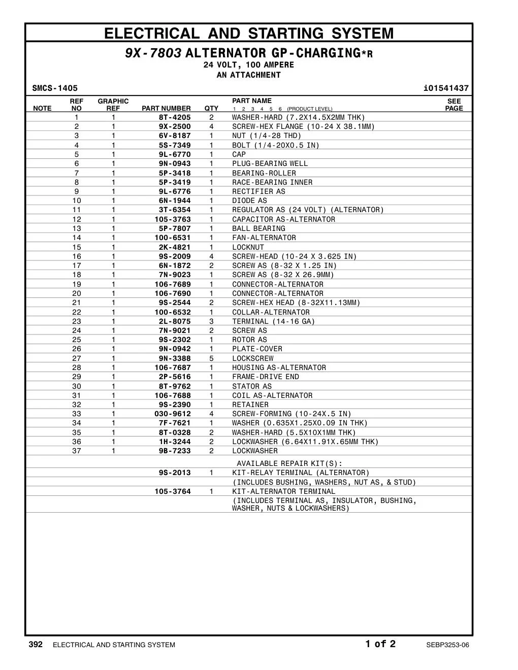 9L-6776 RECTIFIER AS CAT parts manual diagram