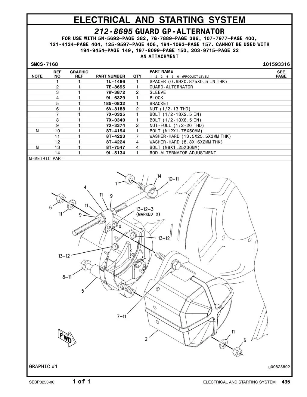 7X-0325 - BOLT (1/2-13X2.5-IN)