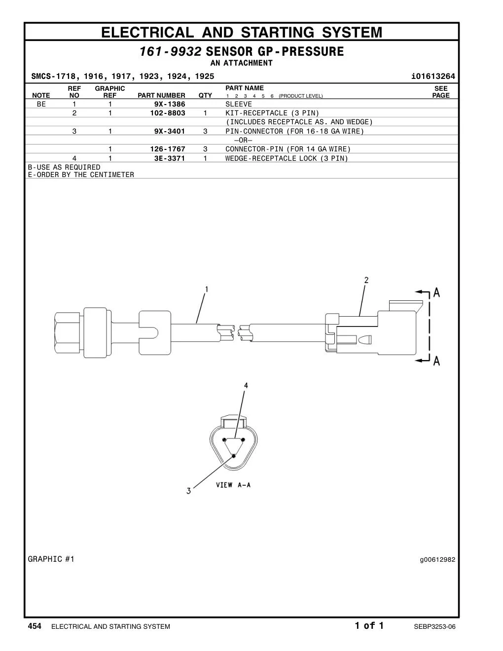 3E-3371 - WEDGE-RECEPTACLE LOCK (3-PIN)