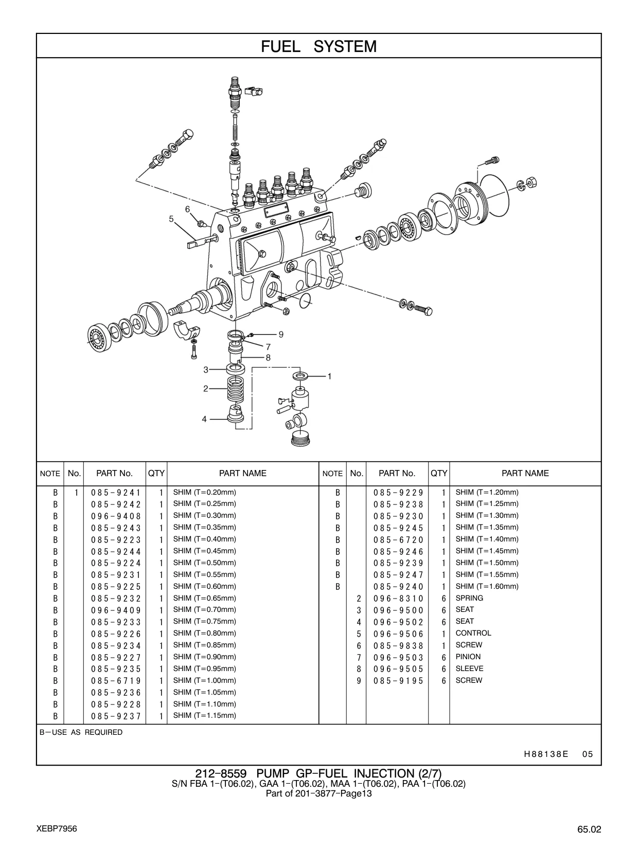 085-9195 - SCREW H 8 8 1 3 8 E 05