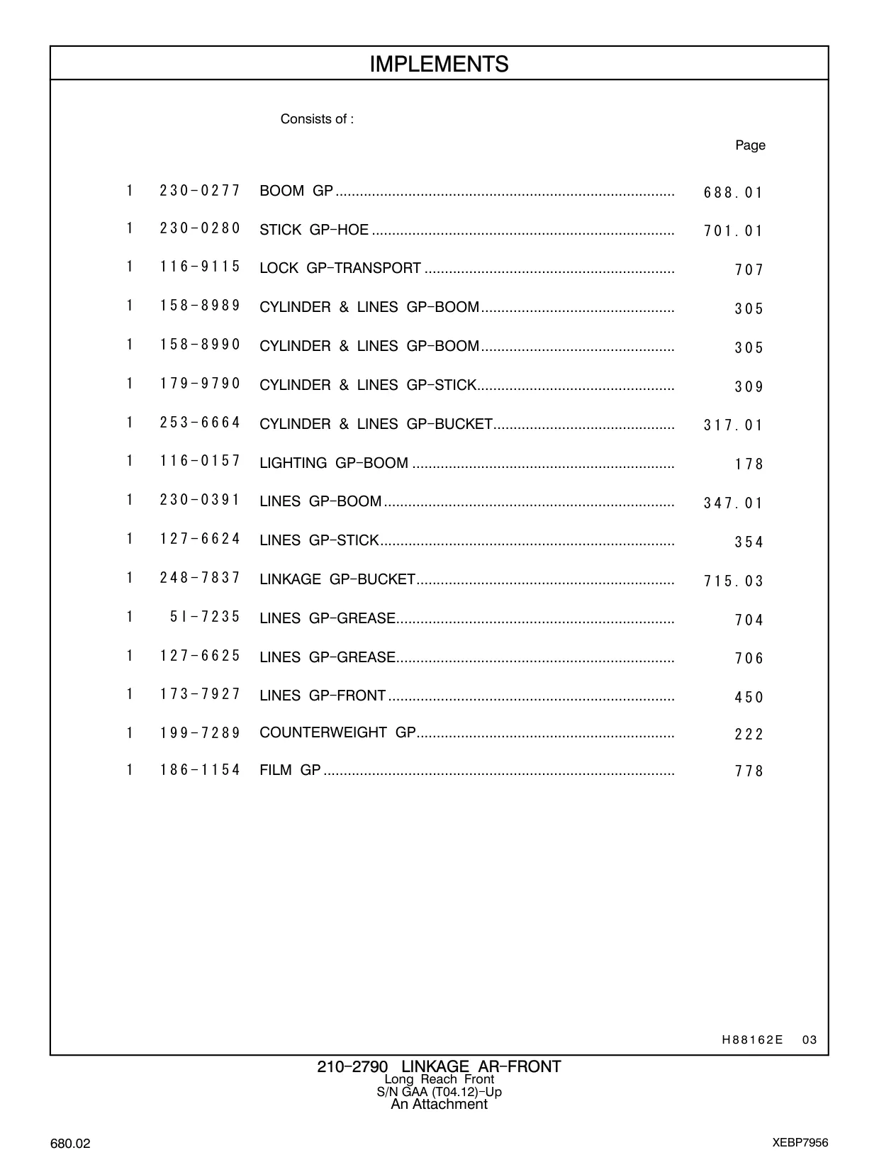 253-6664 - CYLINDER & LINES GP - BUCKET.............................................