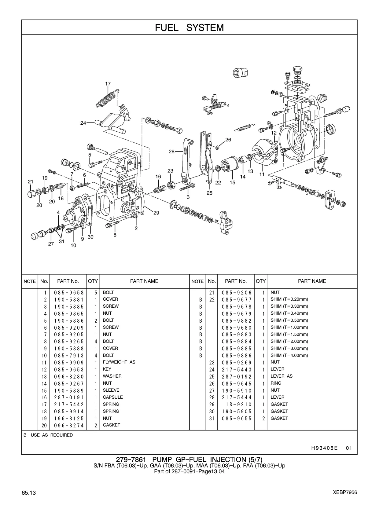 287-0192 - LEVER AS
