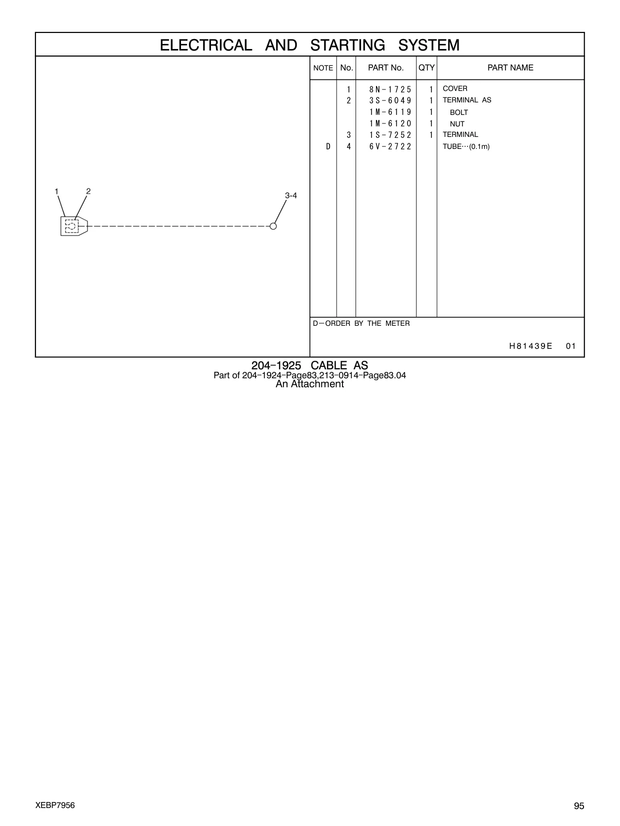 6V-2722 - TUBE (0.1m) H 8 1 4 3 9 E 01