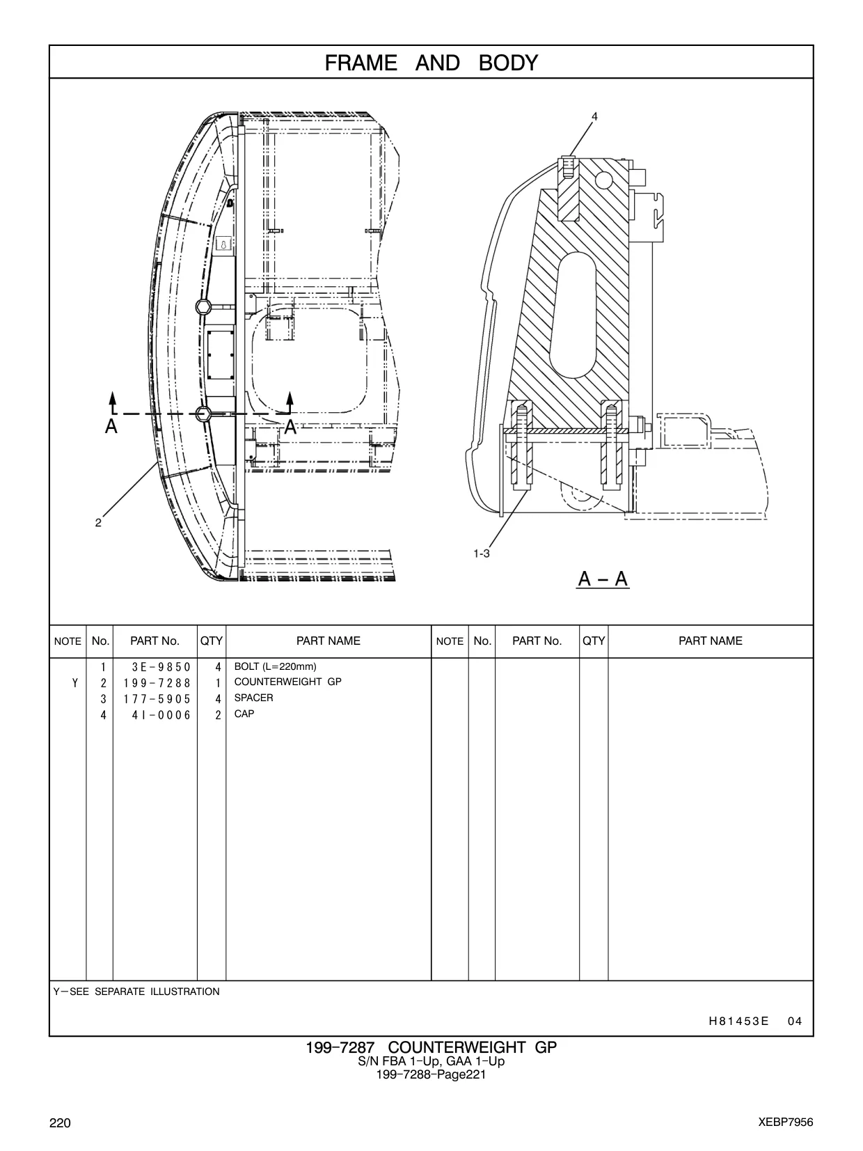 3E-9850 - BOLT (L=220mm)