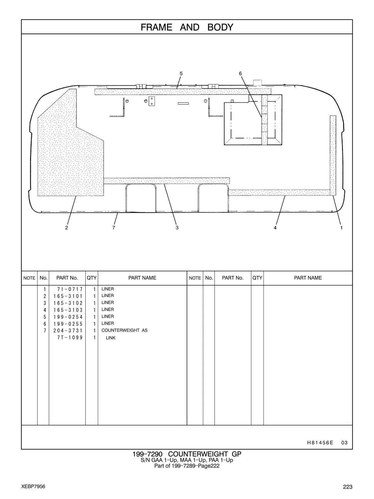 204-3731 - COUNTERWEIGHT AS