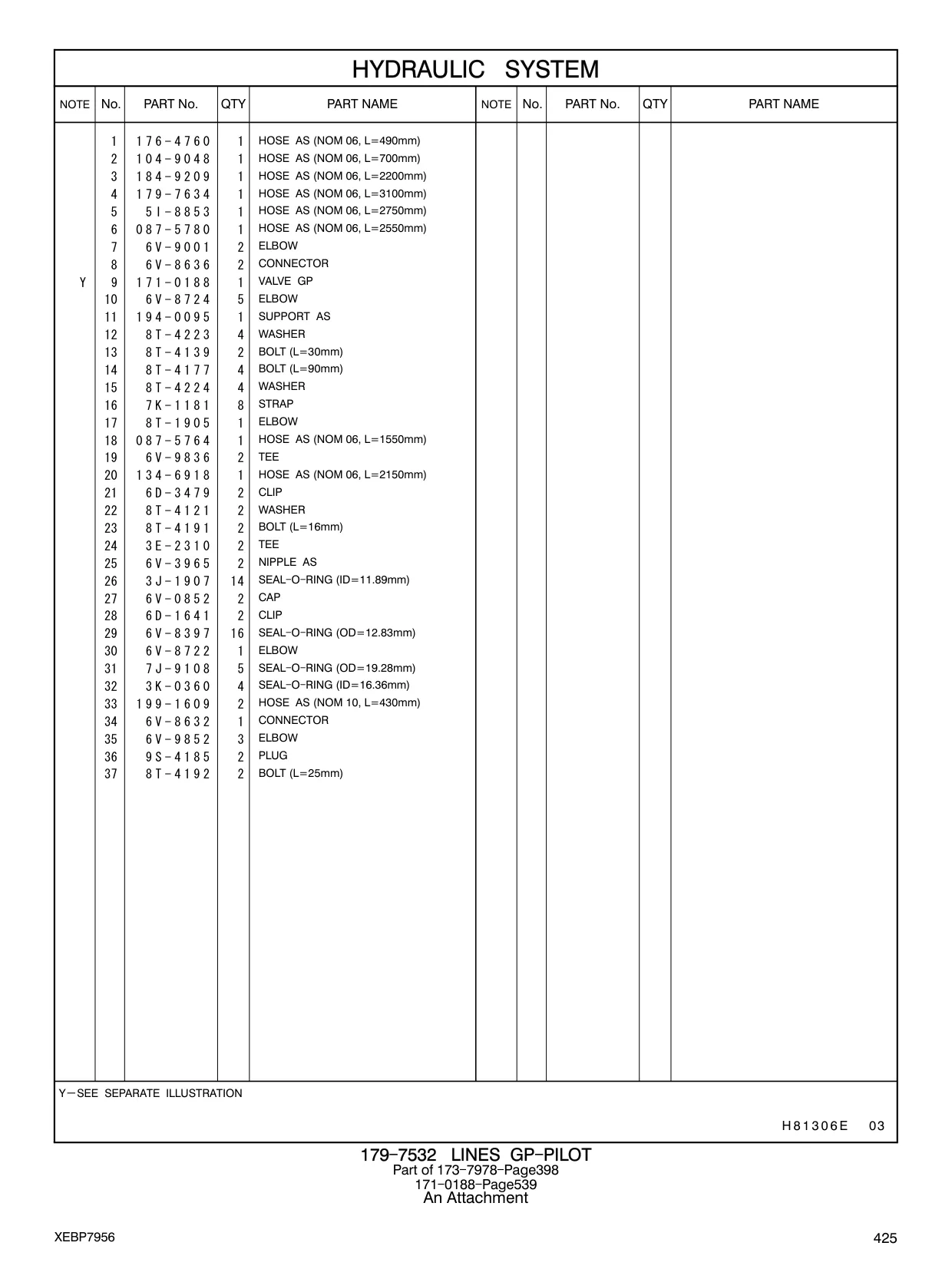 199-1609 - HOSE AS (NOM 10, L=430mm)