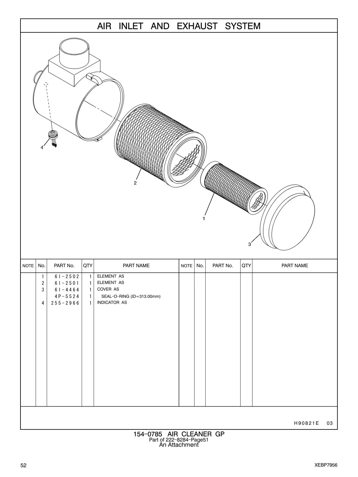 4P-5524 - SEAL - O - RING (ID=313.00mm)