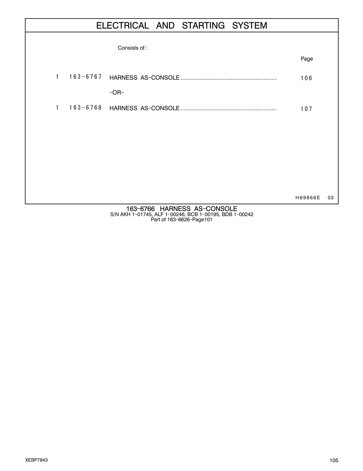 163-6767 - HARNESS AS - CONSOLE ........................................................... - OR -