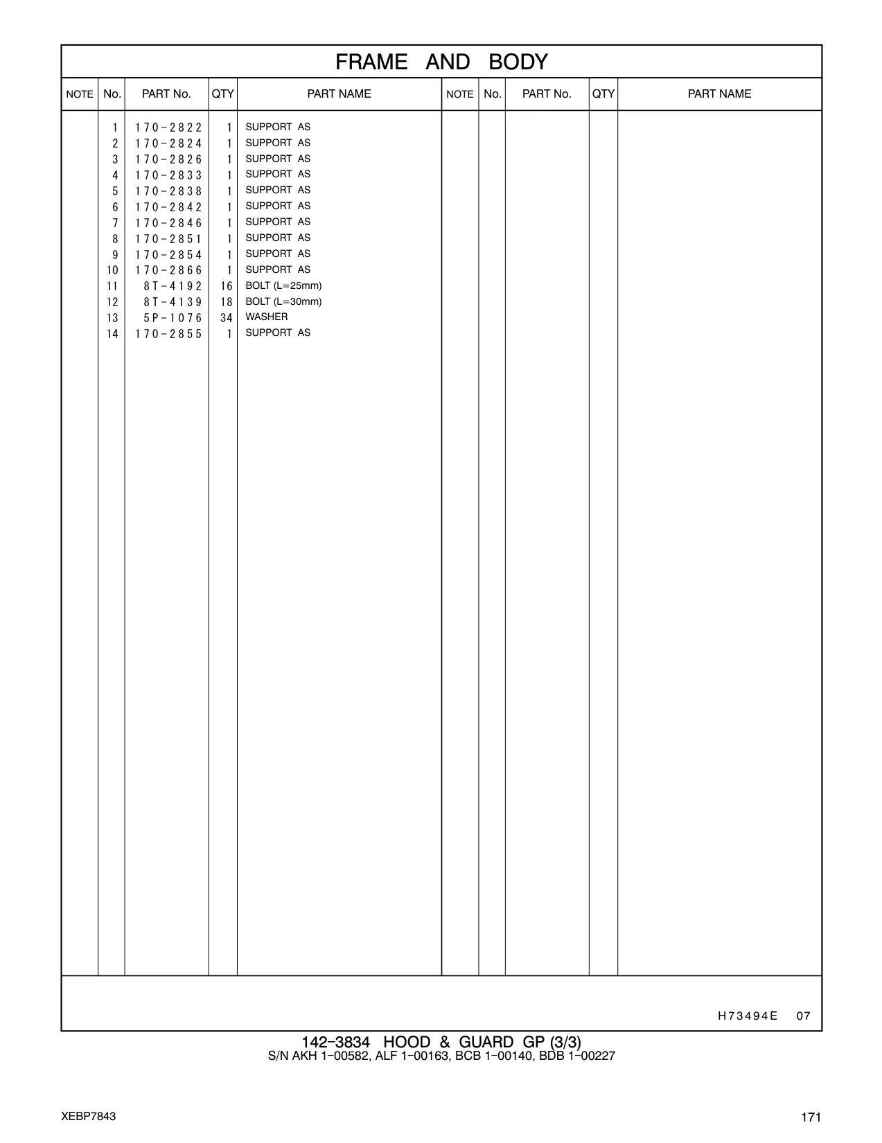 170-2854 - SUPPORT AS