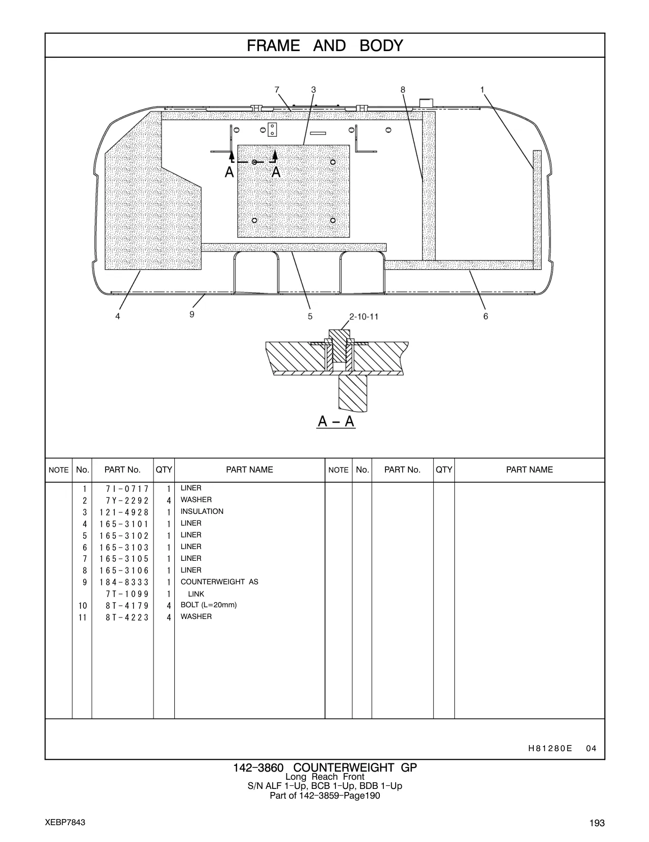 184-8333 - COUNTERWEIGHT AS