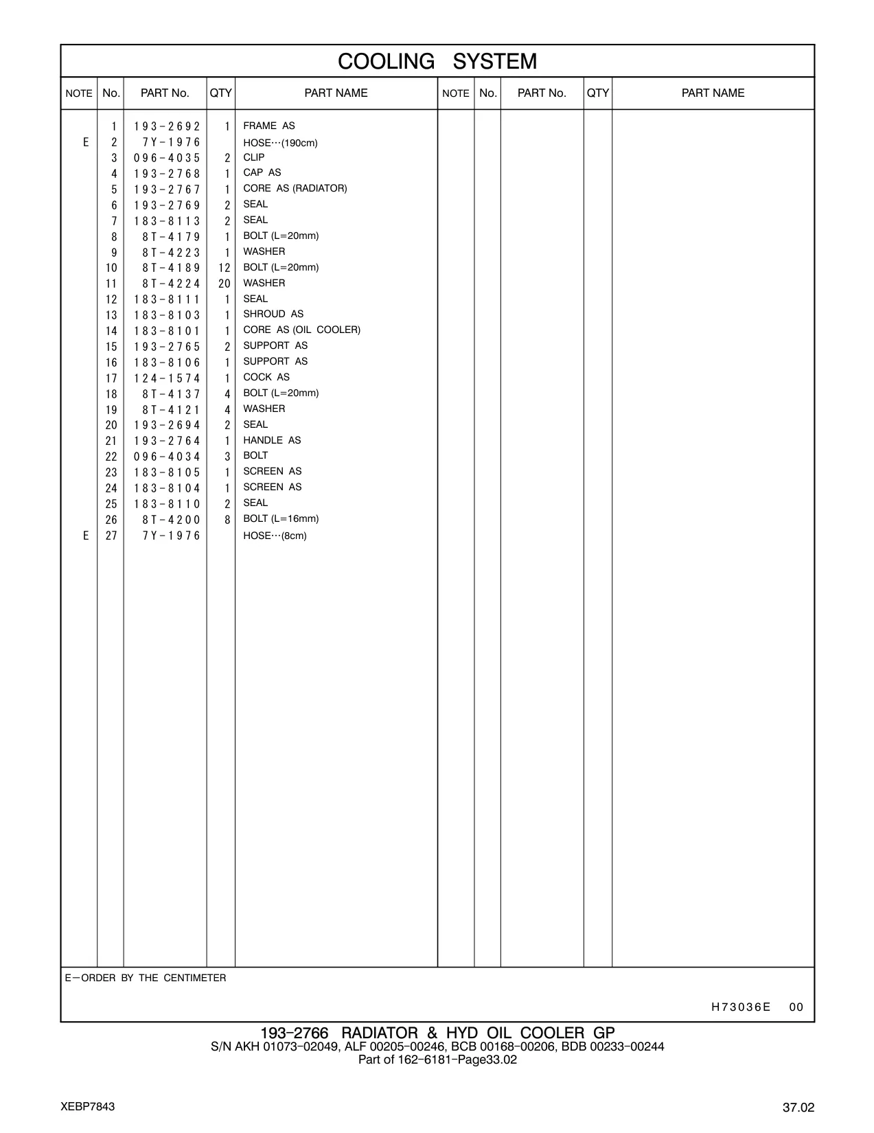 193-2767 - CORE AS (RADIATOR)