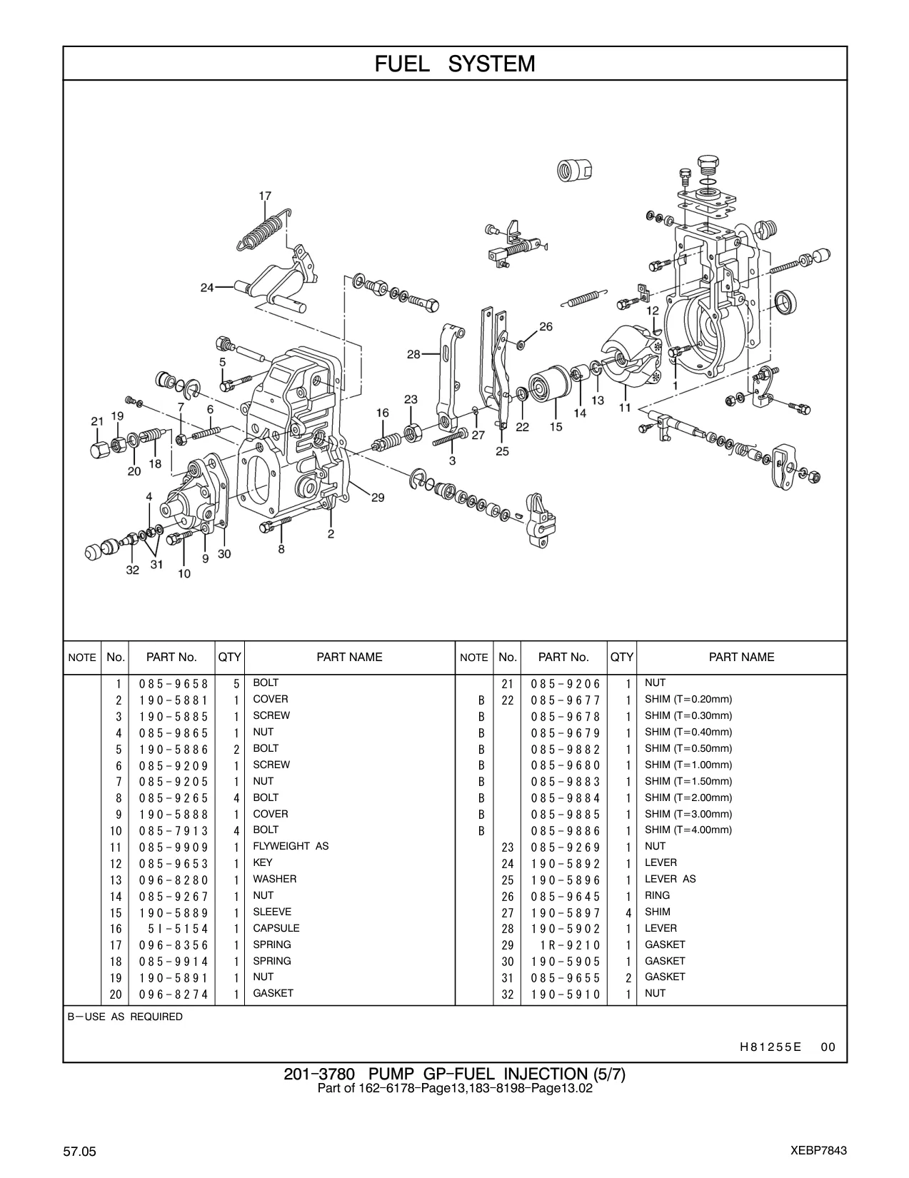 190-5892 - LEVER