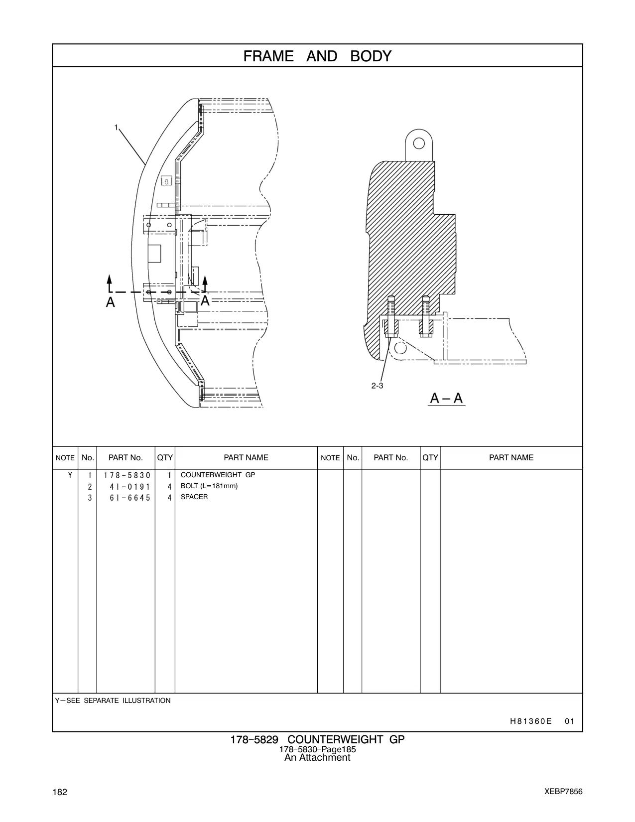 178-5830 - COUNTERWEIGHT GP