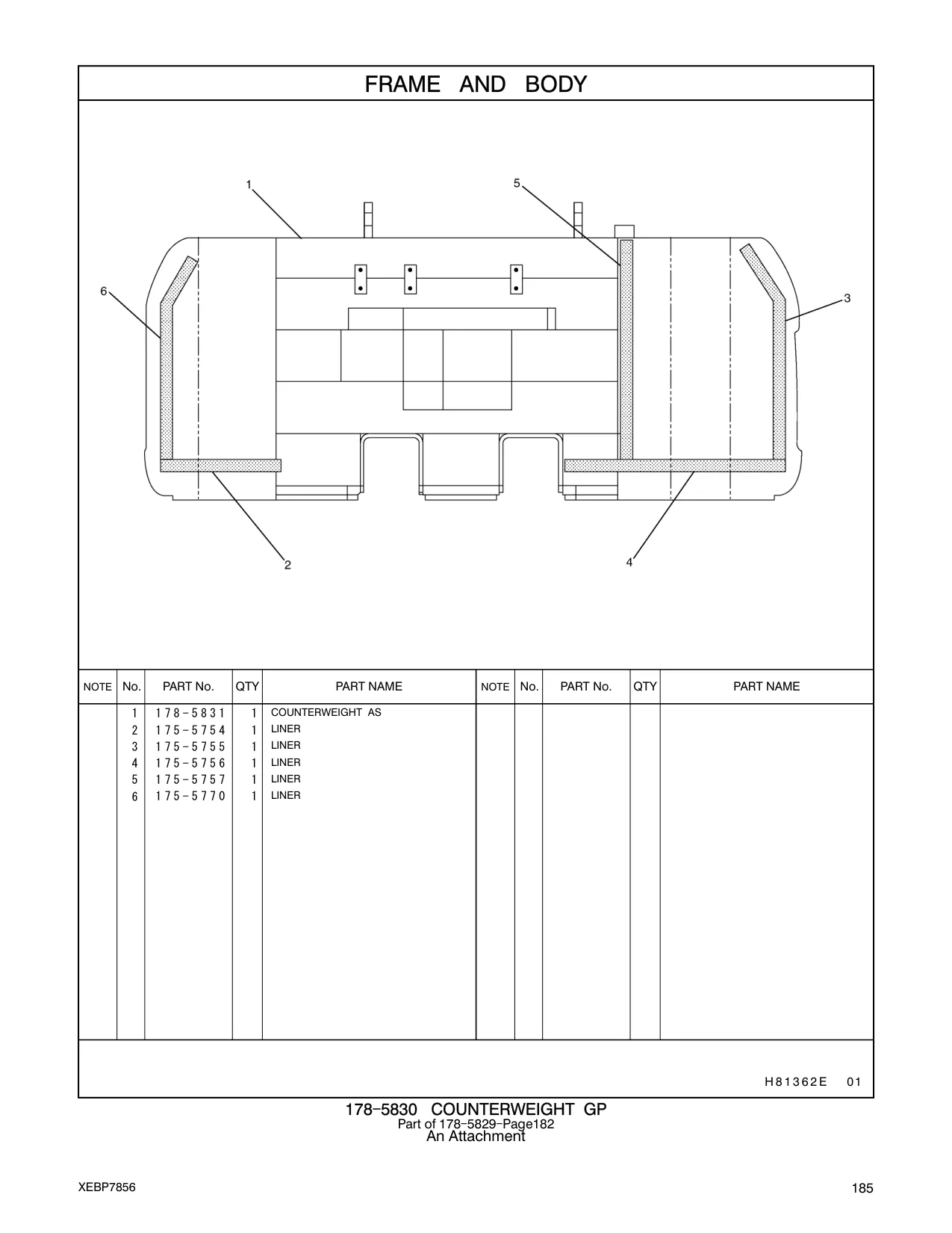 178-5831 - COUNTERWEIGHT AS