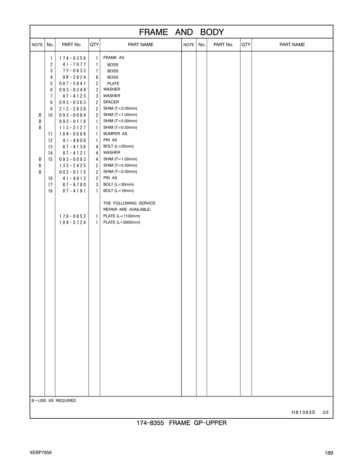 174-8356 - FRAME AS