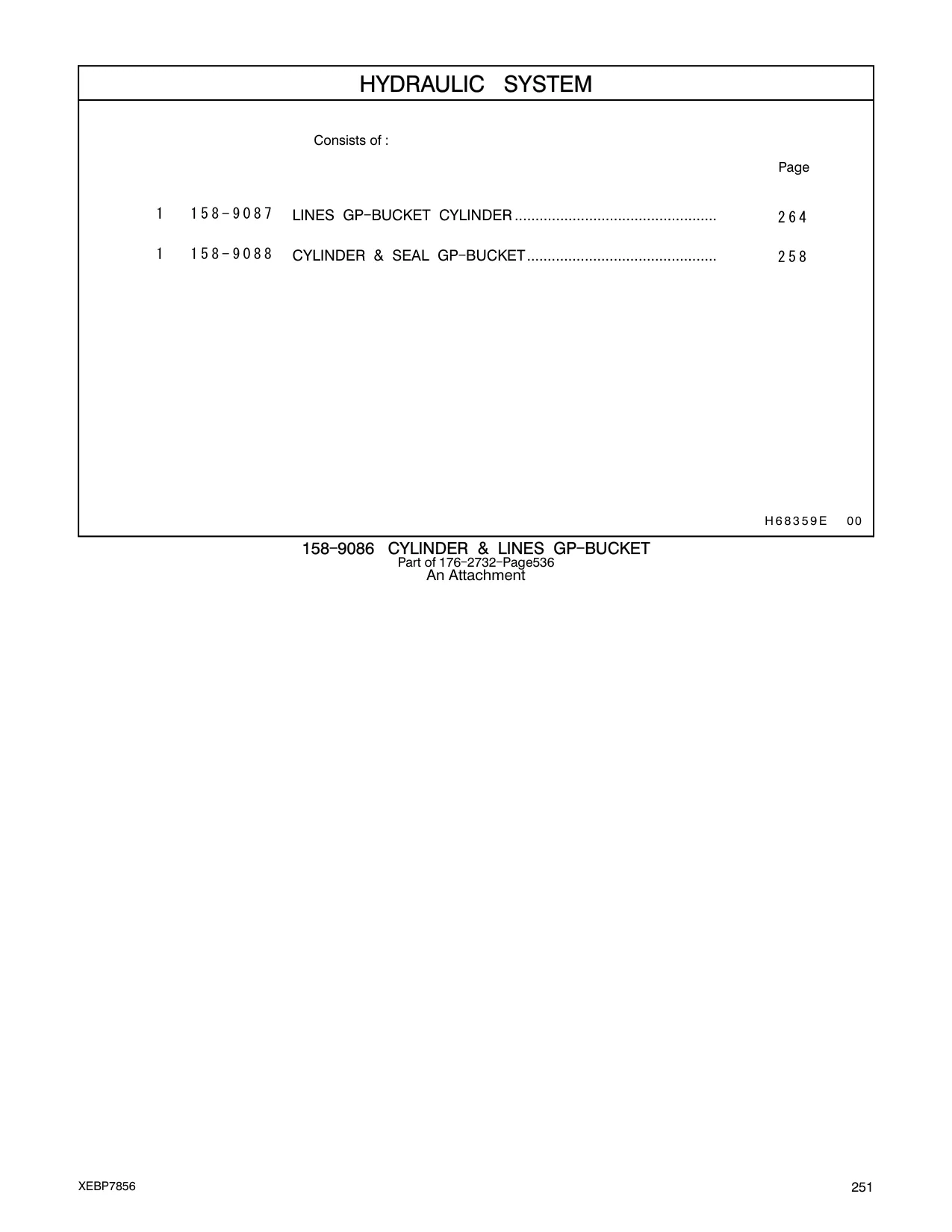 158-9088 - CYLINDER & SEAL GP - BUCKET..............................................