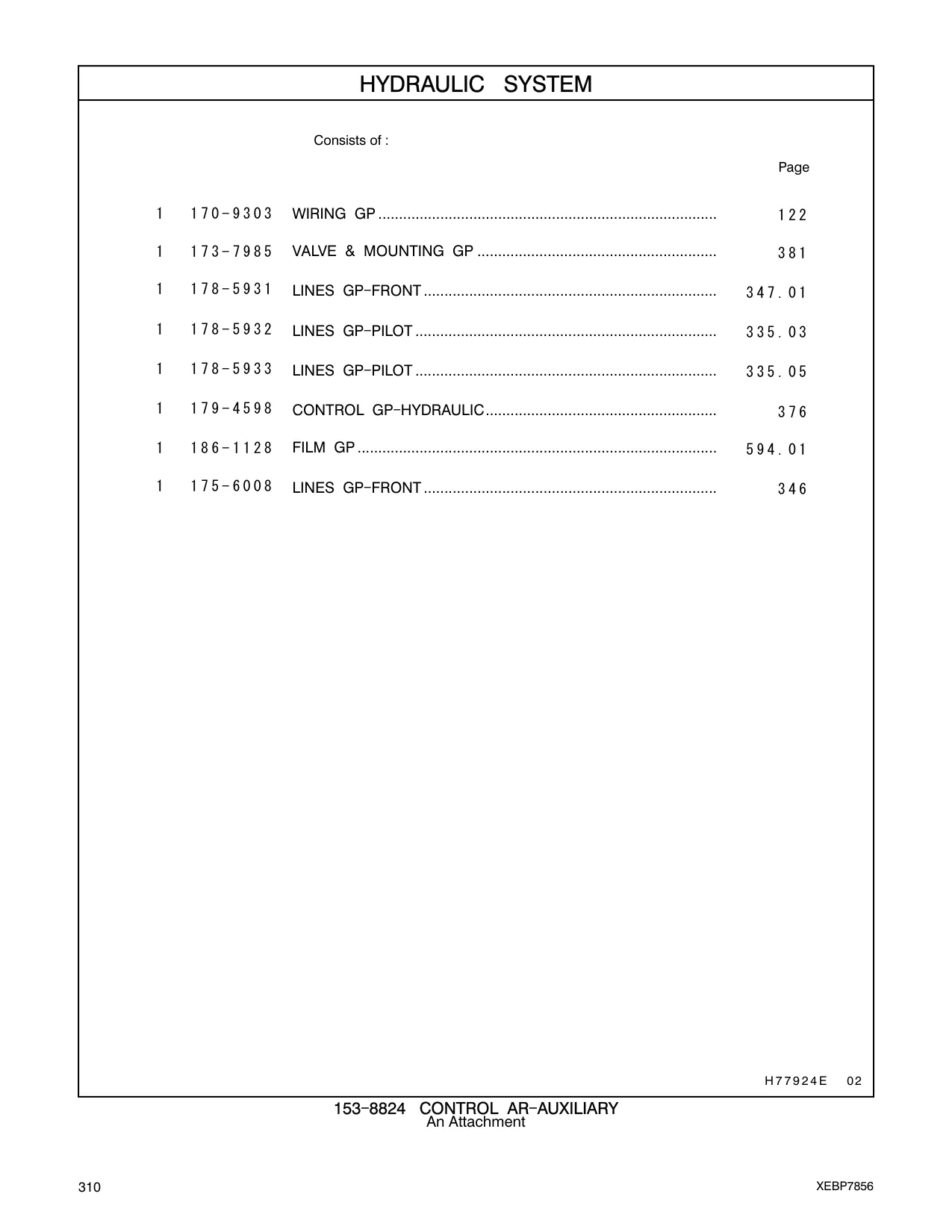 178-5932 - LINES GP - PILOT .........................................................................
