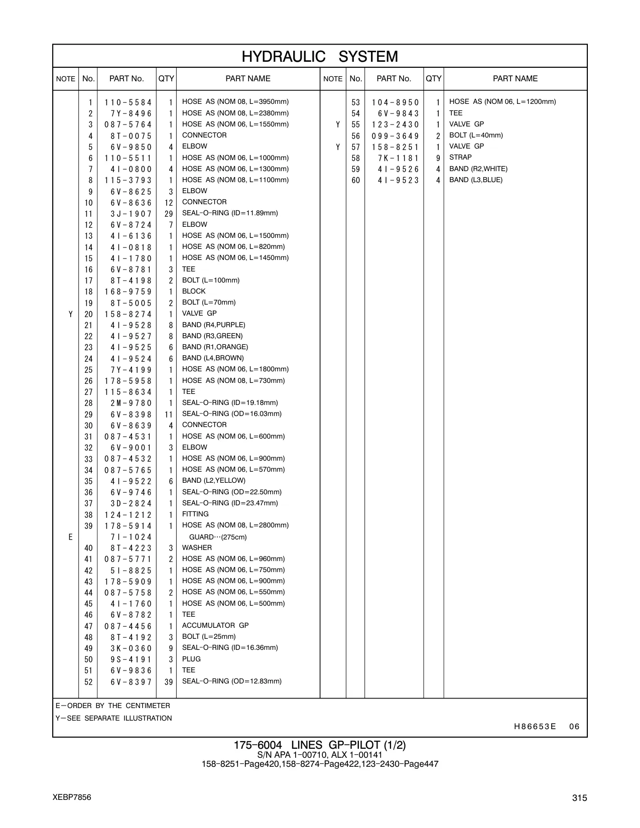 110-5584 - HOSE AS (NOM 08, L=3950mm)