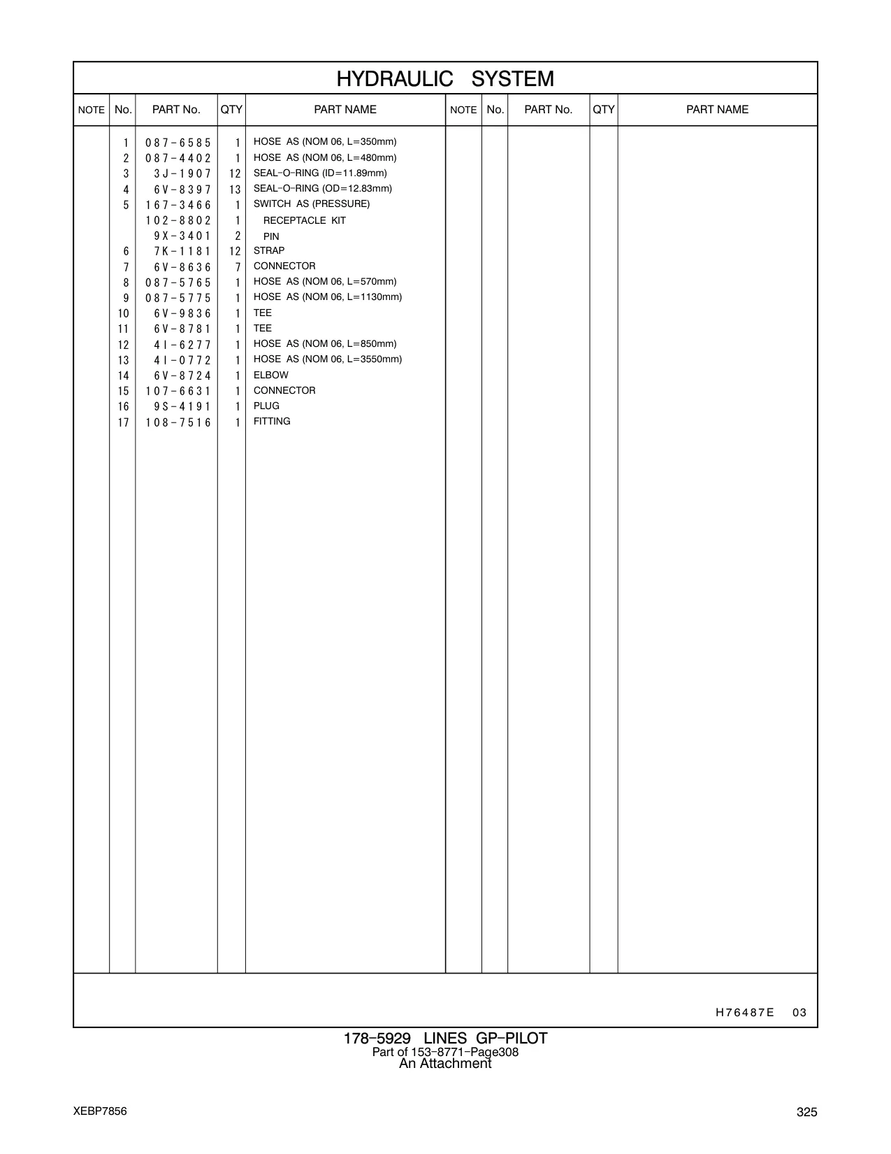 4I-6277 - HOSE AS (NOM 06, L=850mm)