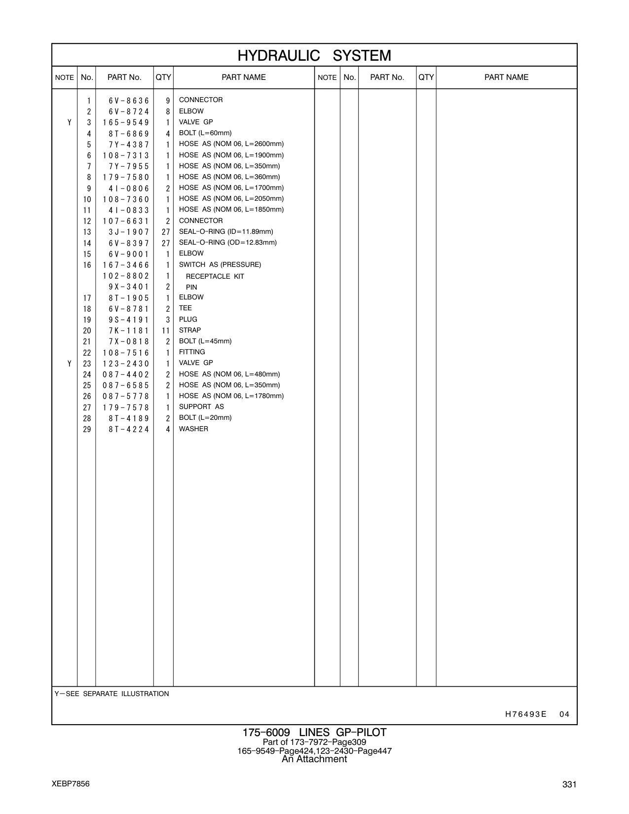 7Y-4387 - HOSE AS (NOM 06, L=2600mm)