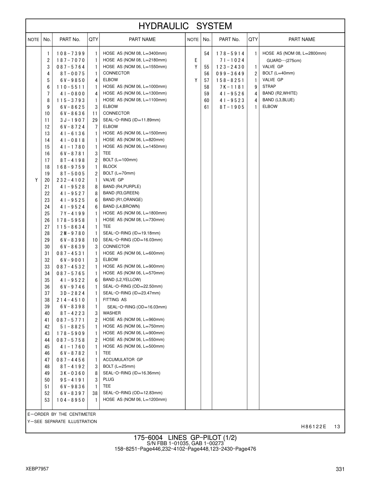 187-7070 - HOSE AS (NOM 08, L=2180mm)